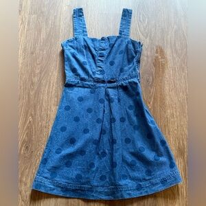 Band of Outsiders Denim Polka Dot Cut Out Dress